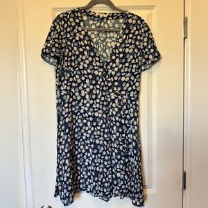 Madewell Navy Floral Mini Dress